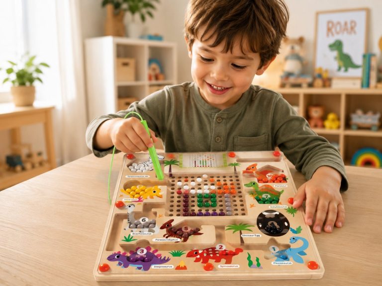 how fun dinosaur maze keeps preschoolers focused through hands-on play