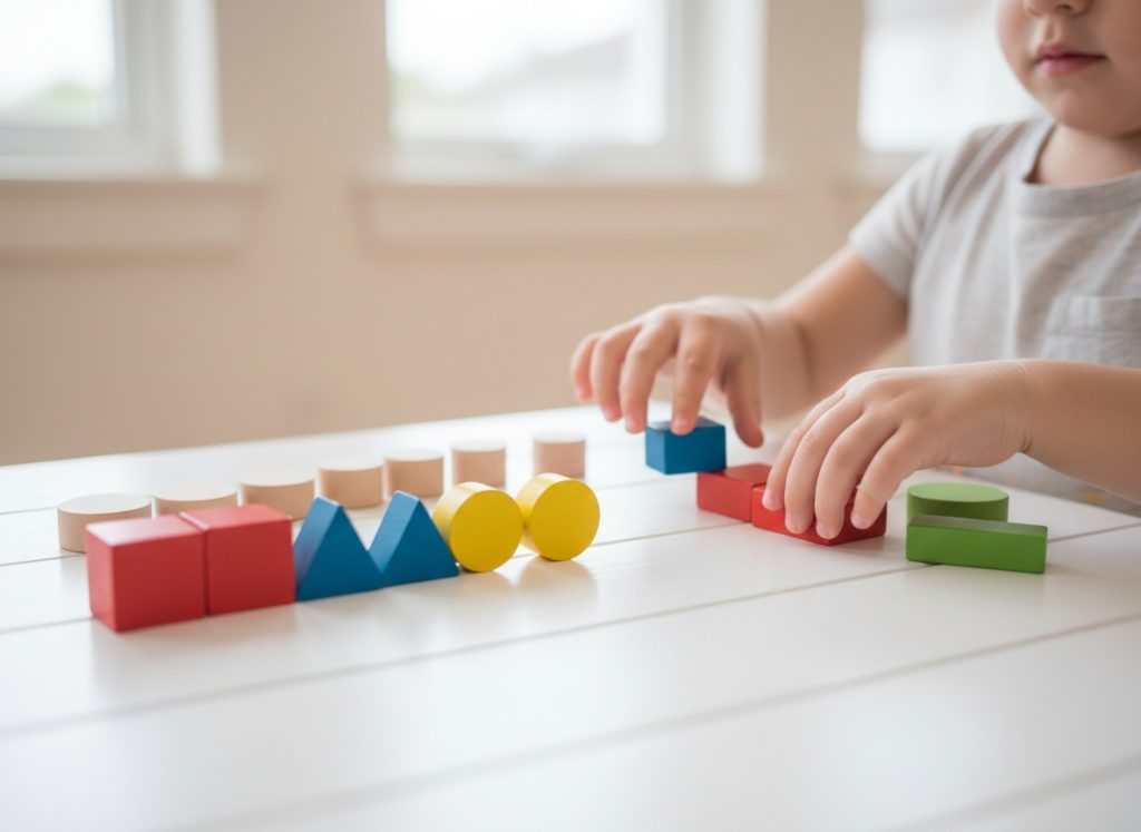 wooden sorting toys helping children develop cognitive skills and pattern recognition