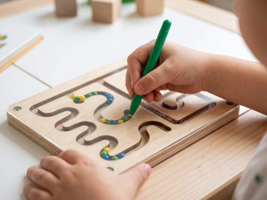 Educational maze toys helping children improve fine motor skills and hand-eye coordination.