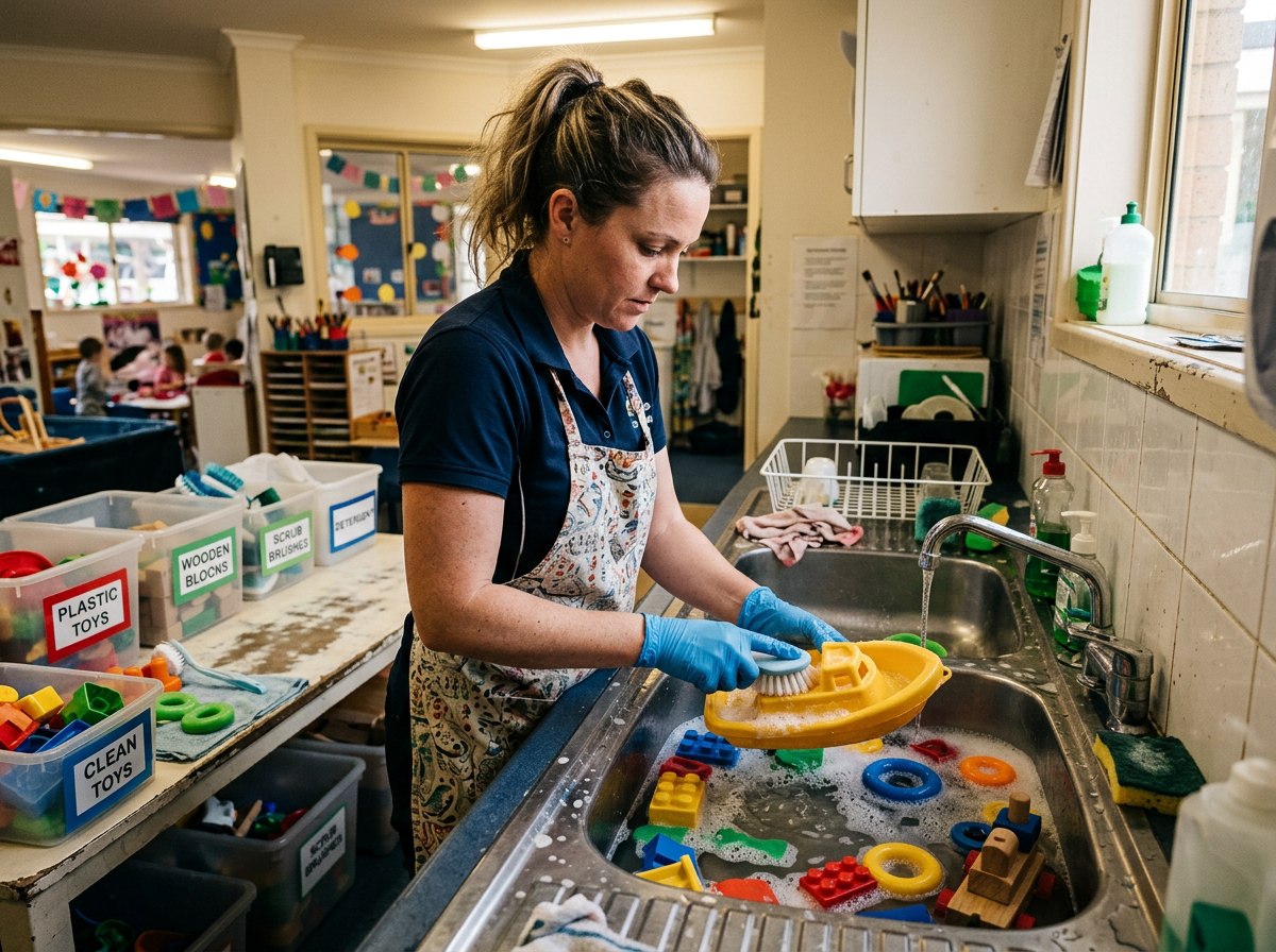 You are currently viewing Sanitizing Toys in Daycare: A Risk-Based Cleaning Routine That Holds Up Through Flu Season